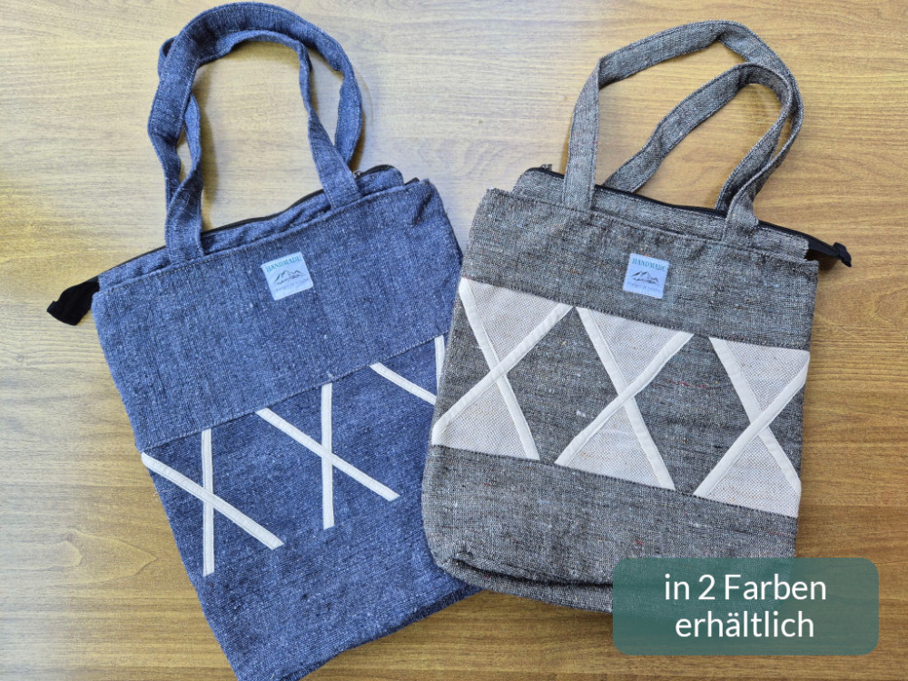 Schlichte Tote Bag aus Hanf in zwei Farben erhältlich